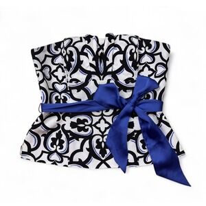 WHBM White House Black Market Corset Bustier Cropped‎ Tube Top Bow Chic 4 Small